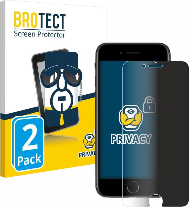 Produktbild BROTECT Sichtschutzfolie Anti-Spy Privacy Folie Blaulicht-Schutz (2 Stück, Apple iPhone SE (2nd Gen))