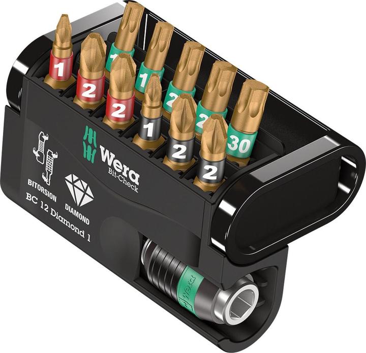Productafbeelding Wera Bit gezet (Kruis Phillips PH M1, Phillips kruis PH M2, Kruis Pozidriv PZ M1, Kruis Pozidriv PZ M2)
