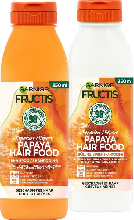 Actual product image Garnier Fructis Hair Food Papaya (350 ml, Liquid shampoo)