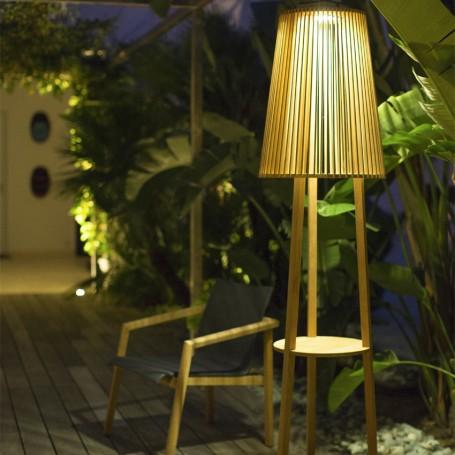 Image du produit Les Jardins Lampadaire solaire Tecka en teck ht182cm TECK65B (700 lm)