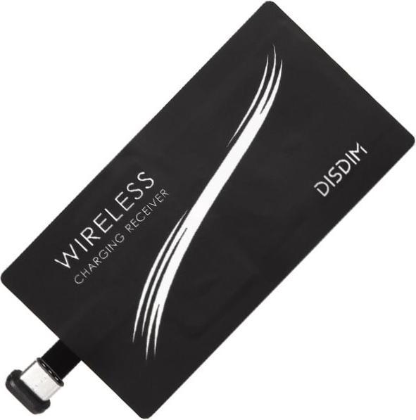Actual product image JTI Qi adapter - wireless charging receiver for USB-C - black
