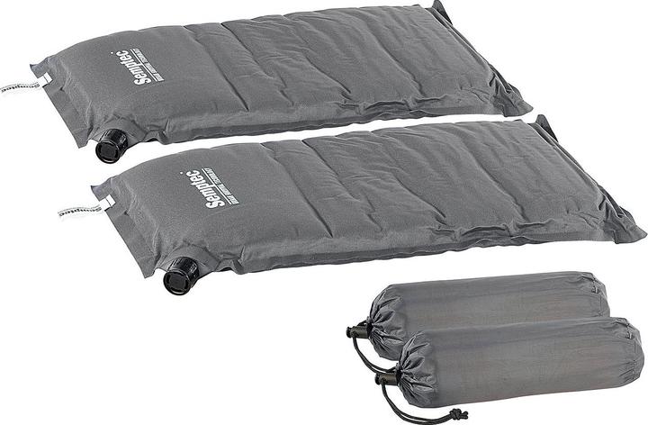 Semptec 2er-Set selbstaufblasendes Thermo-Sitz- und Kopfkissen (Kopf- & Nackenkissen)