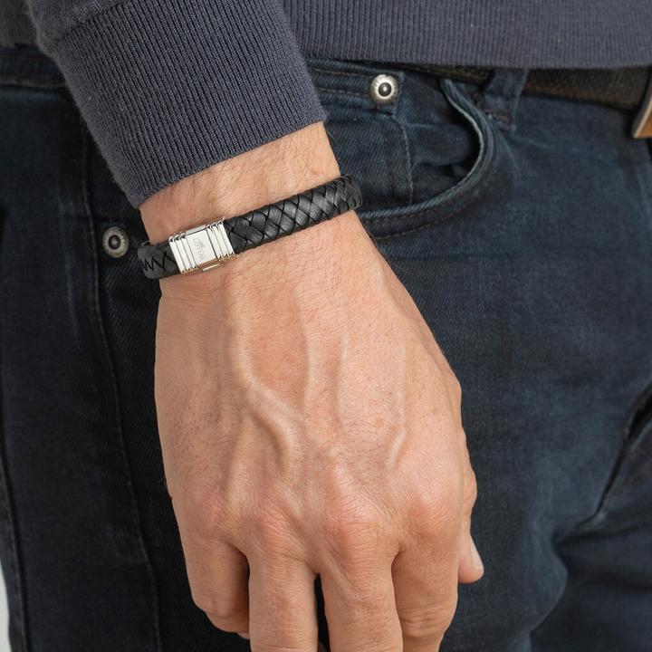 Produktbild Lotus Armband (19 cm, Edelstahl, Leder)