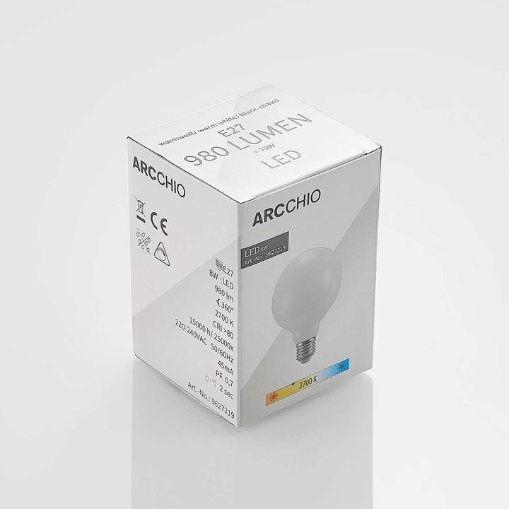 Immagine prodotto Arcchio Lampada LED E27 8W 2.700K G95 Globe, dimmerabile, opale (E27, 8 W, 980 lm, 1 x, E)