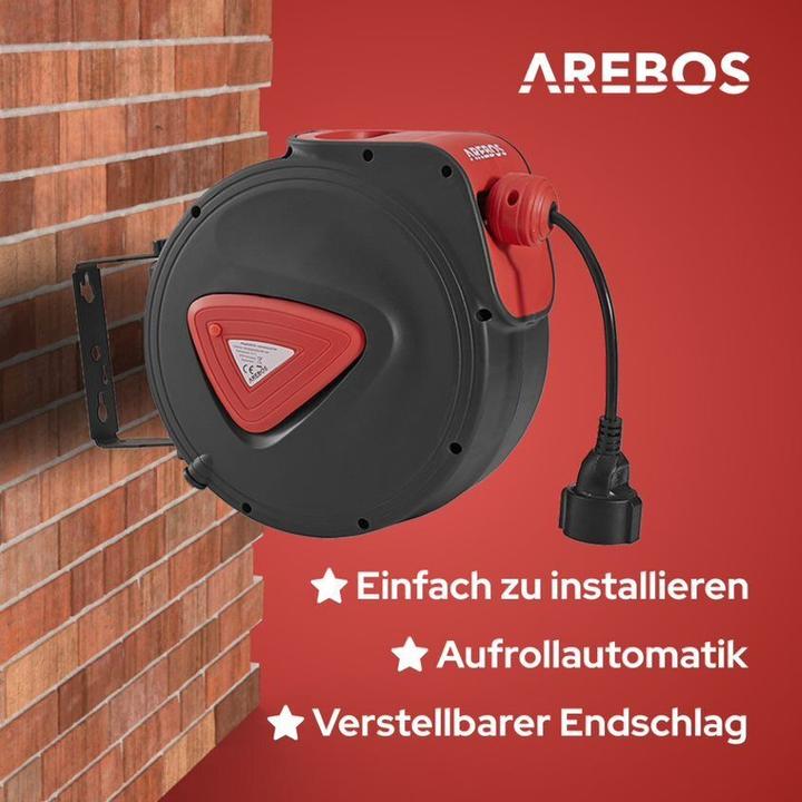 Produktbild Arebos Automatischer Kabelaufroller (20 m, 1.50 mm²)
