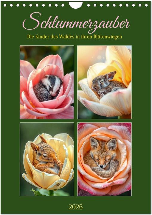 Actual product image Schlummerzauber - Die Kinder des Waldes in ihren Bltenwiegen (Wandkalender 2026 DIN A4 hoch), C (A4)