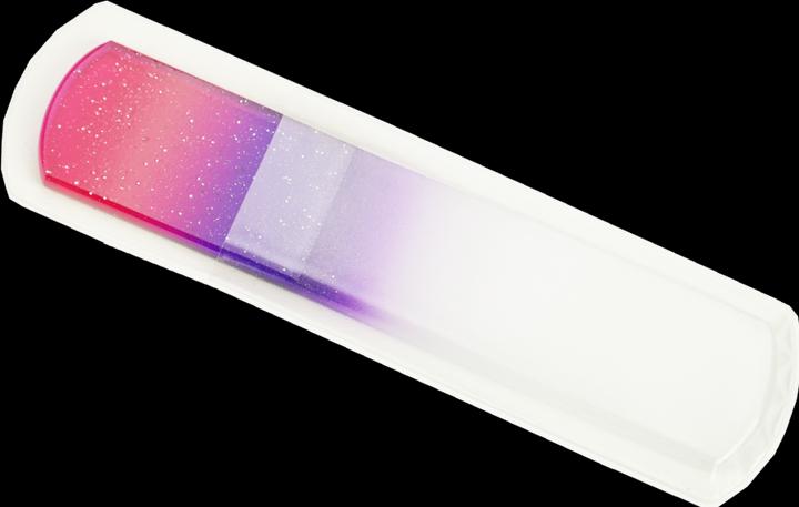 Immagine prodotto Lima in vetro per pedicure, bifacciale, magenta/viola con glitter, lunghezza: 13,5 cm