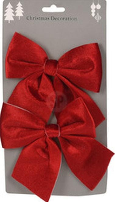 Actual product image Koopman Ribbon - velvet - set of 2 - red