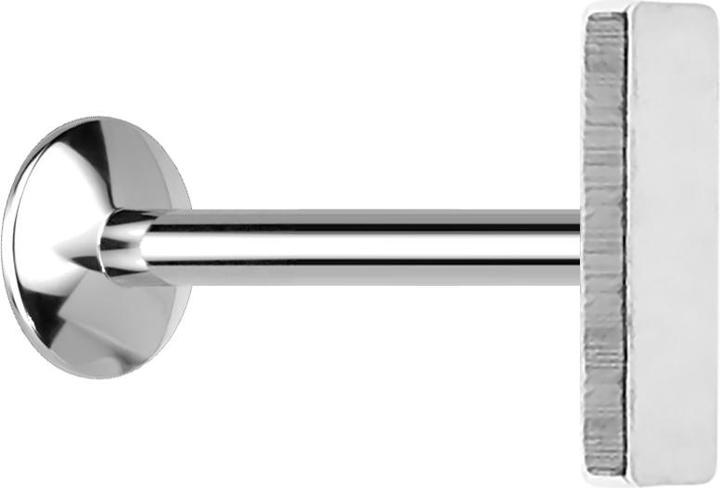 Star Piercing Micro UFO Labret Innengewinde silber mit Balken (Chirurgenstahl 316L, ohne Messing)