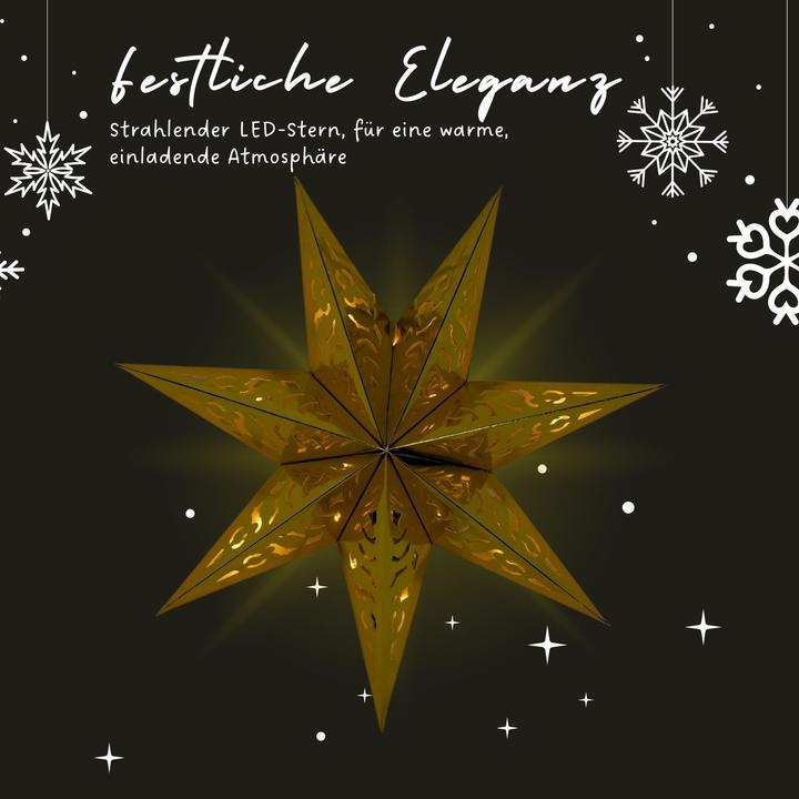 Produktbild Hermex LED Weihnachtsstern Leuchtstern Hanging Star Laterne Beleuchtung Faltstern