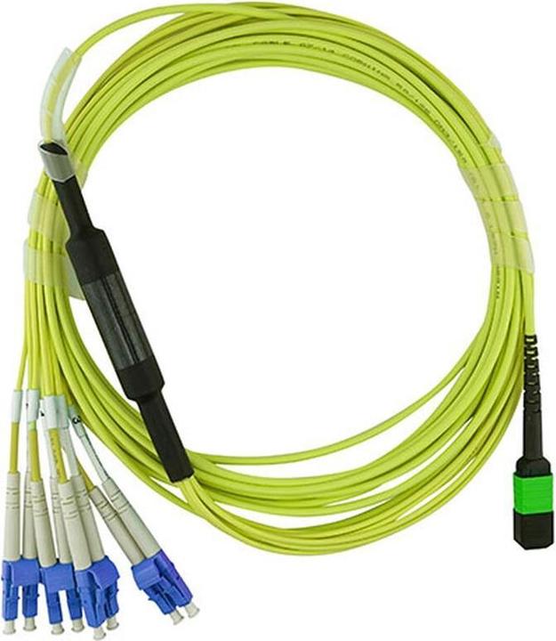Actual product image CBO Fibre optic MTP/4xLC breakout cable G.657.A1 singlemode 7.5 metres