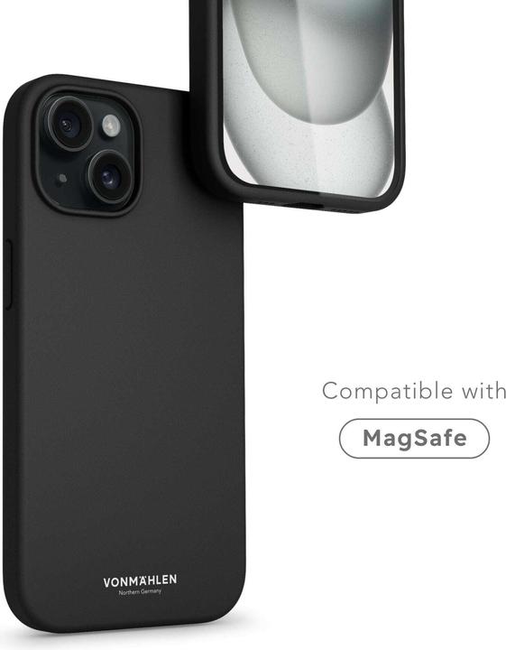 Immagine prodotto Vonmählen Custodia in silicone ecologico per iPhone 15 nero (Apple iPhone 15)