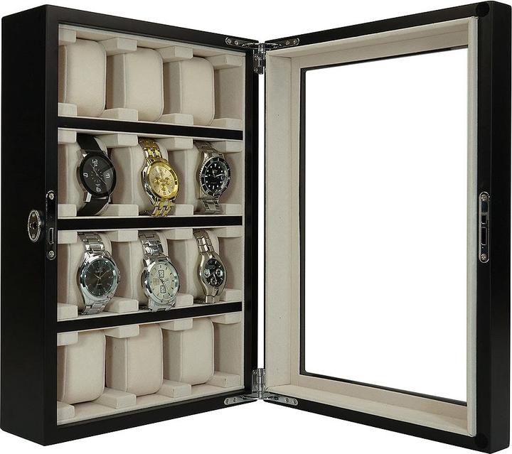 Produktbild Rothenschild Uhrenvitrine RS-1100-12BL für 12 Uhren schwarz