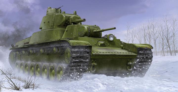 Actual product image Trumpeter Soviet T-100 Heavy Tank