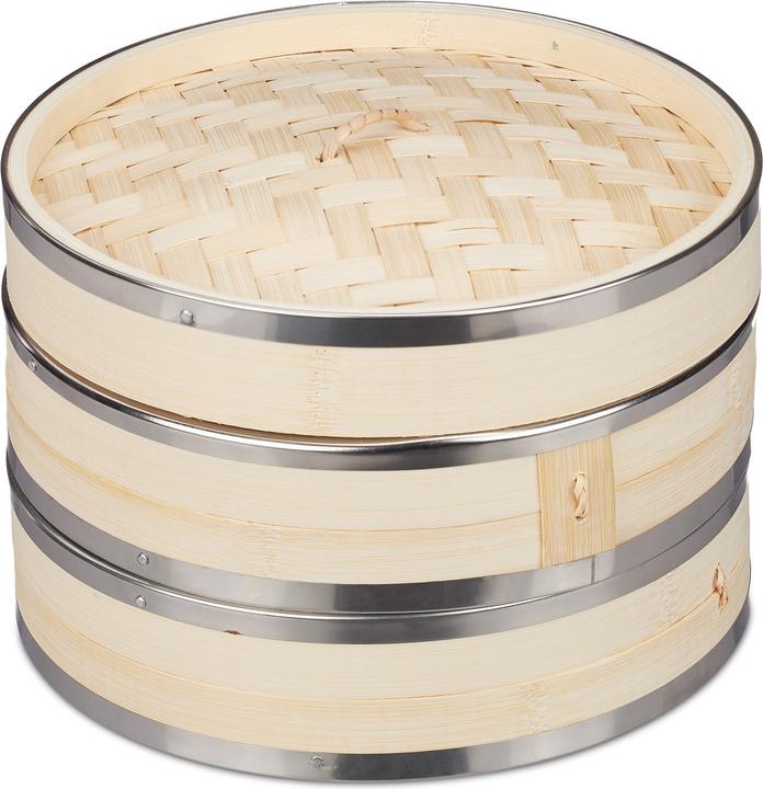 Produktbild Relaxdays Bambus-Dampfgarer (24 cm, Pflanzliche Werkstoffe)