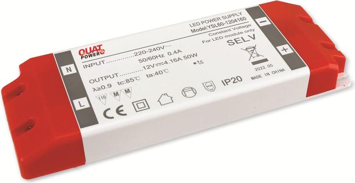Actual product image QuatPower LED switched-mode power supply YSL60-1204160, 12 V-, 50 W (50 W)