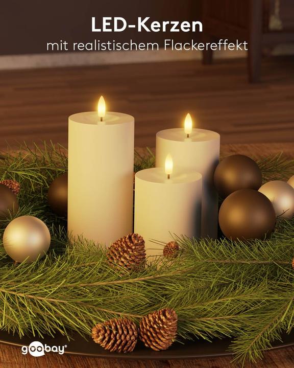 Actual product image Goobay Set of 3 LED Candles "Outdoor (3 x)