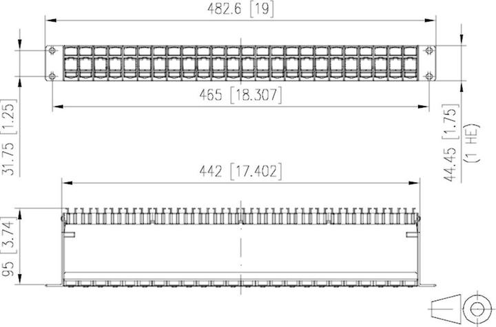 Actual product image Metz Connect BTR E-DAT module rack 24tlg 1HE lgr module rack for 24 single-shielded modules light gray