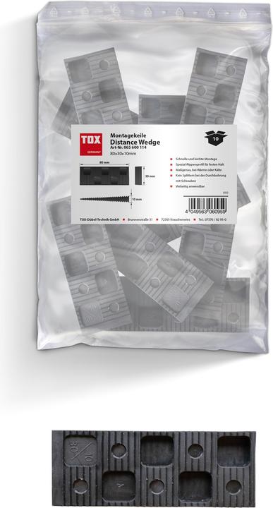 Immagine prodotto Tox Cuneo di montaggio Distance Wedge 80x30x10 (10 pz.) (10 pz.)