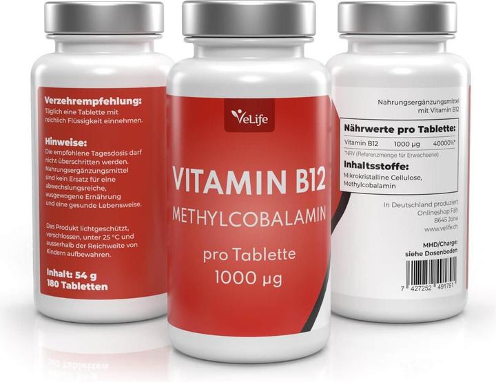 Produktbild VeLife Vitamin B12 Tabl (180 Stück, Tabletten, 81 g)