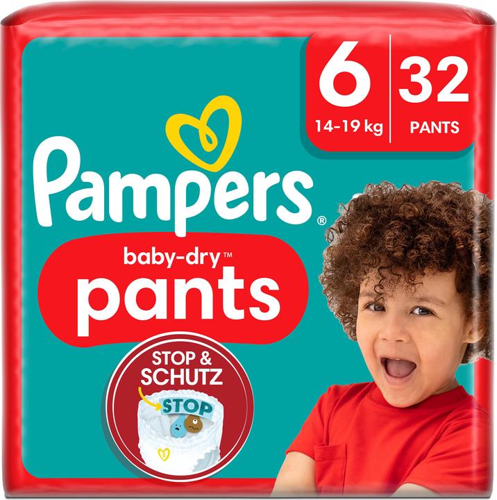 Immagine prodotto Pampers Pantaloni Baby-Dry (Dimensione 6, Pacco trasportabile, 32 Pezzo/i)