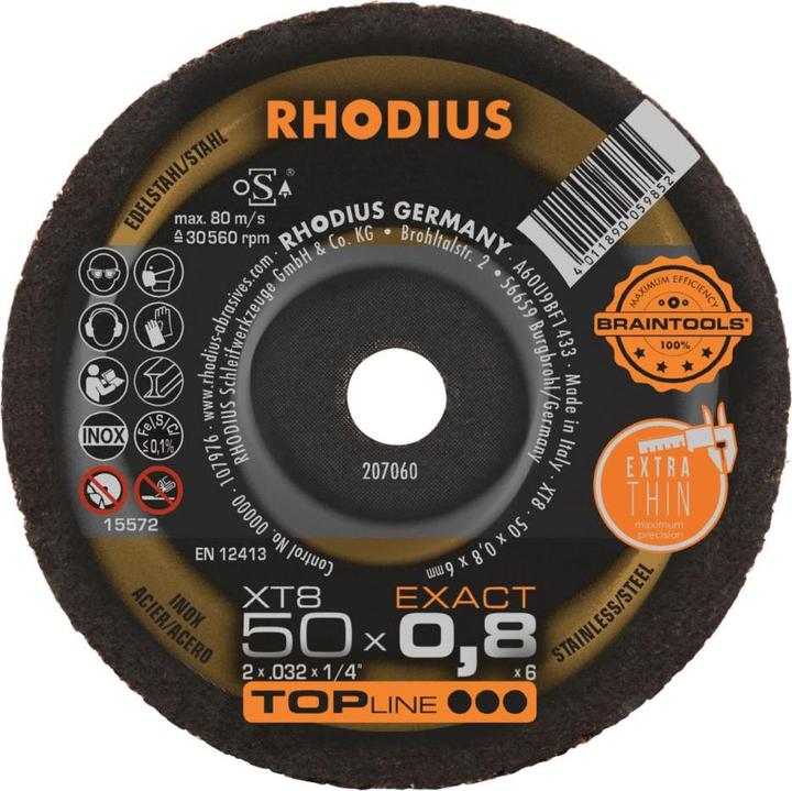Produktbild Rhodius Extradünne Mini Trennscheibe XT8 EXACT MINI | Ø 50x 0,8 x 6,00mm Form 41 VPE: 50