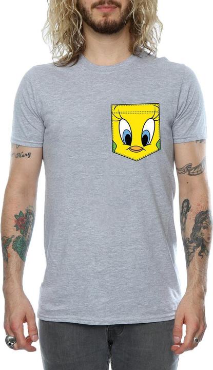Produktbild Looney Tunes Tweety Pie Face Faux Pocket TShirt (XXL)