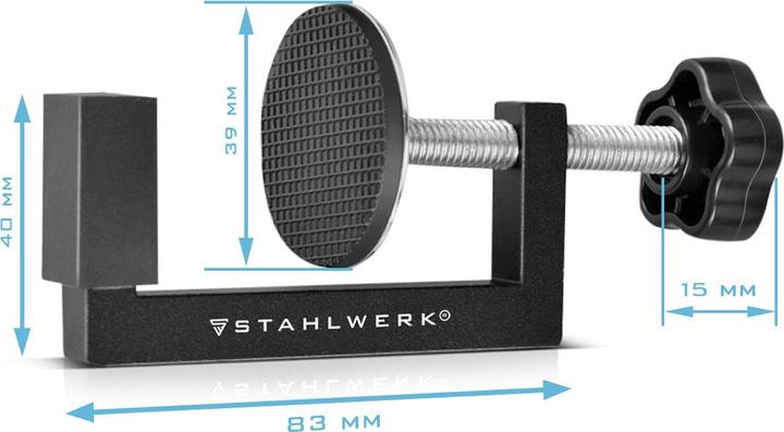 Immagine prodotto Stahlwerk Set di 4 morsetti a G per la lavorazione del legno, morsetto a G, morsetto a vite (55 mm)
