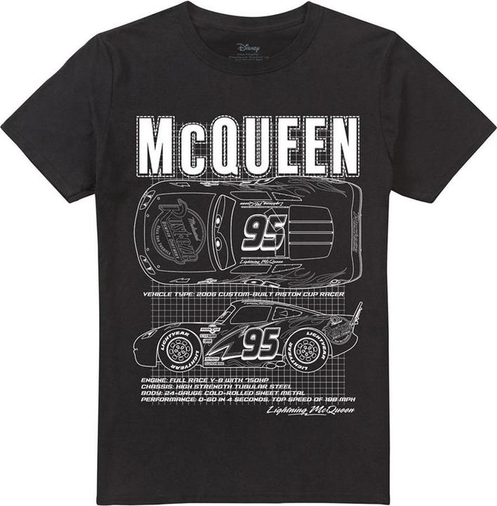Cars Mens Lightning McQueen Outline T-Shirt (XL)