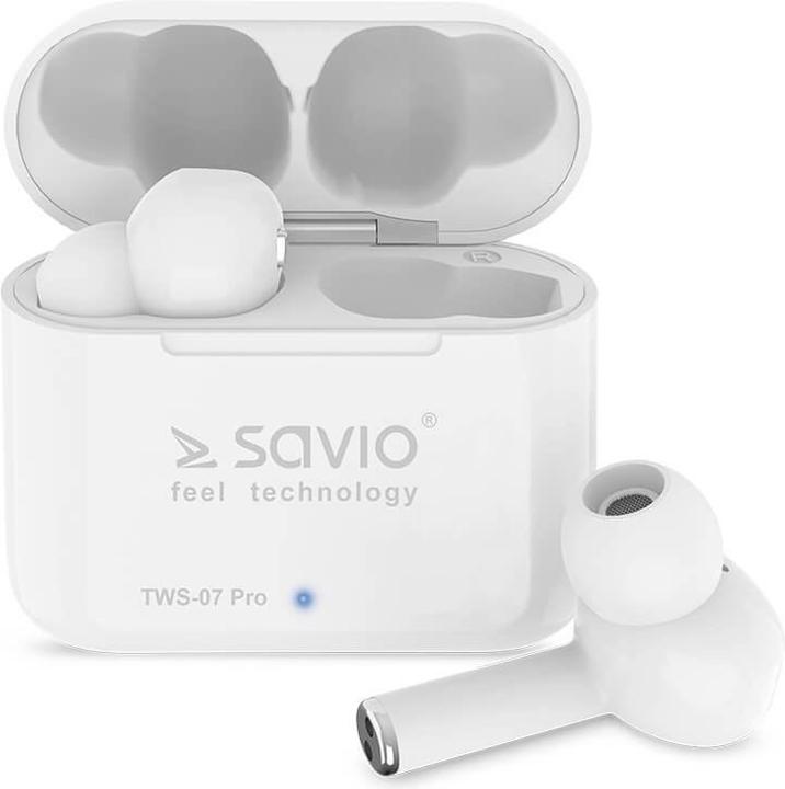 Savio TWS-07 PRO Auricolari Bluetooth senza fili Cuffie bianche (4 h, Senza fili)