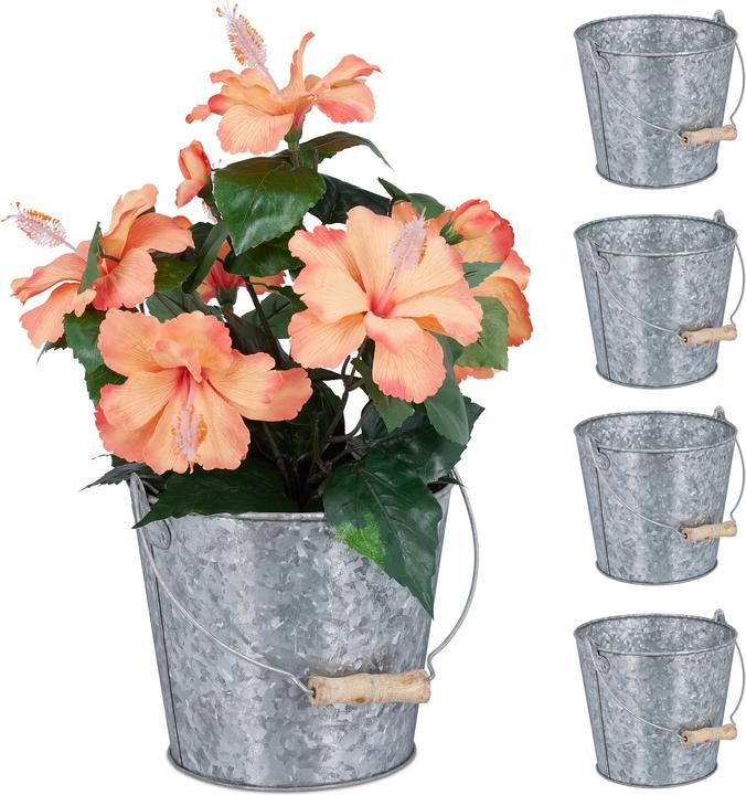 Actual product image Relaxdays Zinc pot (17 cm)
