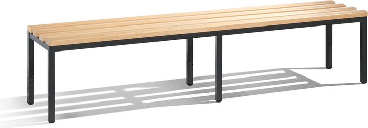 C+P Banc de vestiaire BASIC sans dossier, avec grille pour chaussures, en bois de (196 cm, 42 cm)