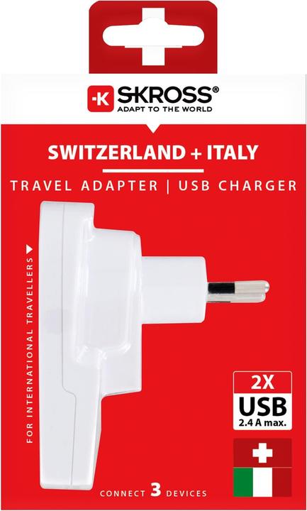 Image du produit Skross Adaptateur de voyage par pays pour 3 fiches mâles différentes