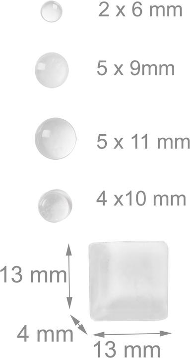 Image du produit Relaxdays Tampons en caoutchouc (222 pièce(s), 1,5 x 1,5 x 0,5 cm)