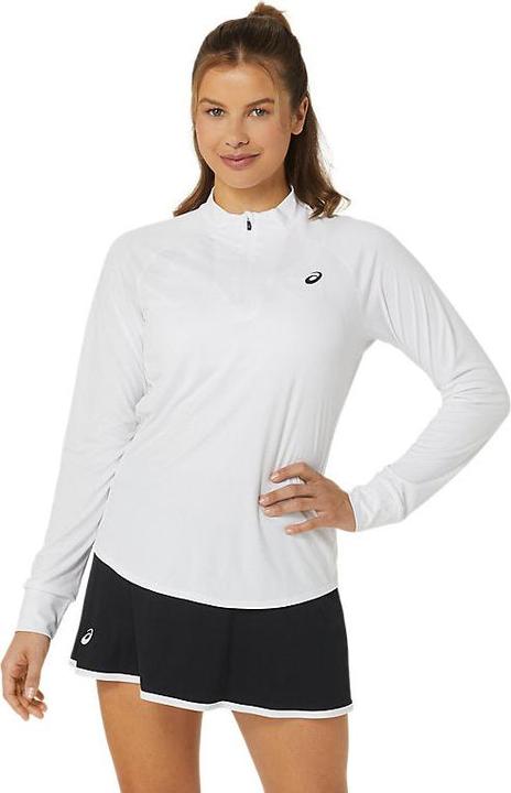ASICS Performance Asics Court Ls 1/2 Zip Top White Woman