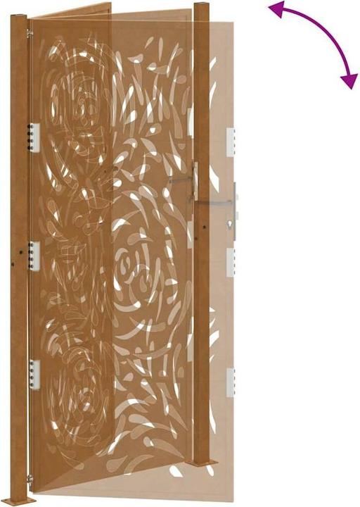 Produktbild VidaXL Gartentor 105x205 cm Wetterfester Stahl Flammen-Design Zauntor