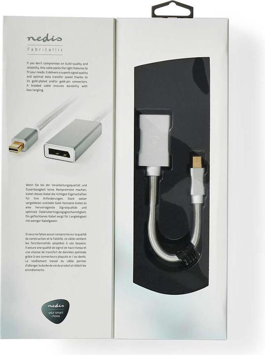 Actual product image Nedis Mini DisplayPort Cable DisplayPort 1.2 Mini DisplayPort Male DisplayPort Female 21.6 Gbps V (0.20 m, DisplayPort)