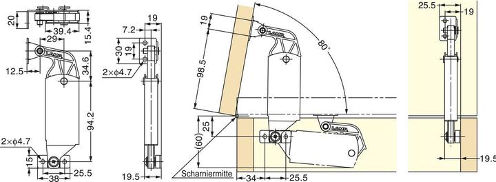 Actual product image LAMP® heavy-duty flap fitting S-AT01, INOX, soft (1 pcs.)
