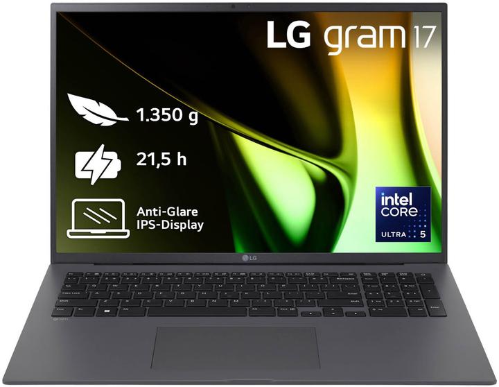 Produktbild LG gram 17" Core Ultra 5 125H 8GB/512TB SSD Win11 grau 17Z90S-G.AR56G (17", Intel Core Ultra 5 125H, 8 GB, 512 GB, DE)
