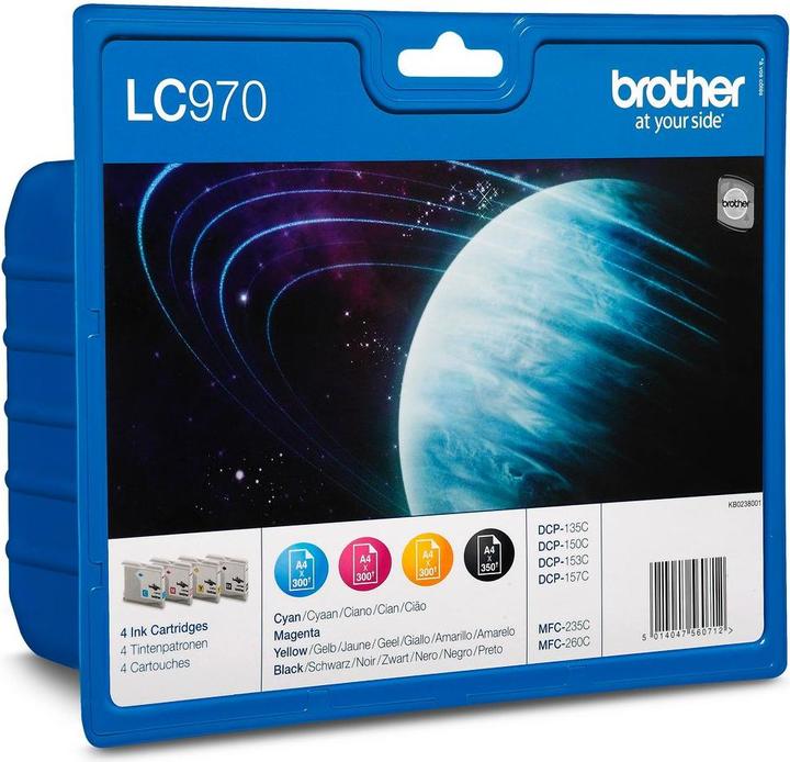 Produktbild Brother LC-970VALBPDR BK/C/M/Y BLISTER INK PACK (M, C, Y, BK)