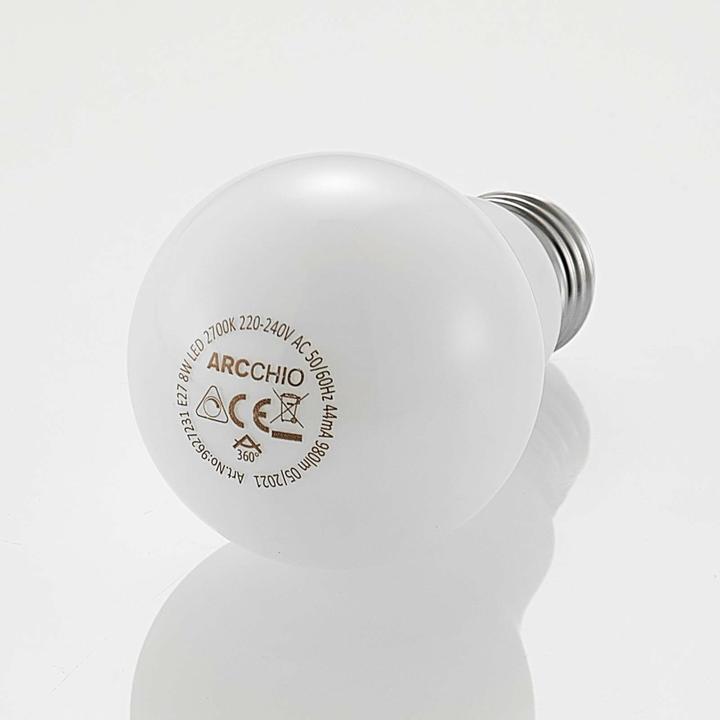 Actual product image Arcchio LED lamp E27 8W 2.700K dimmable, opal (E27, 8 W, 980 lm, 1 x, E)