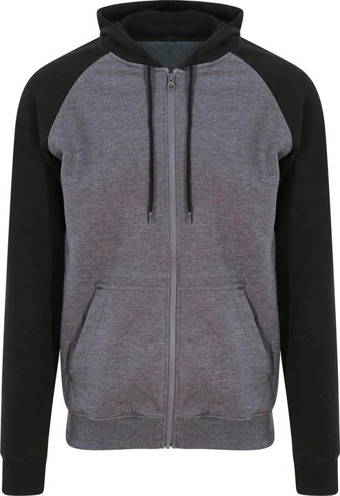 Actual product image Awdis Unisex Adult Baseball Full Zip Hoodie (L)