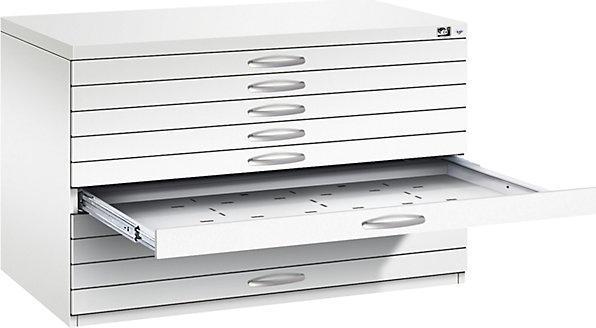 Actual product image C+P Drawing cabinet, A1, 10 drawers, height 760 mm, traffic white.