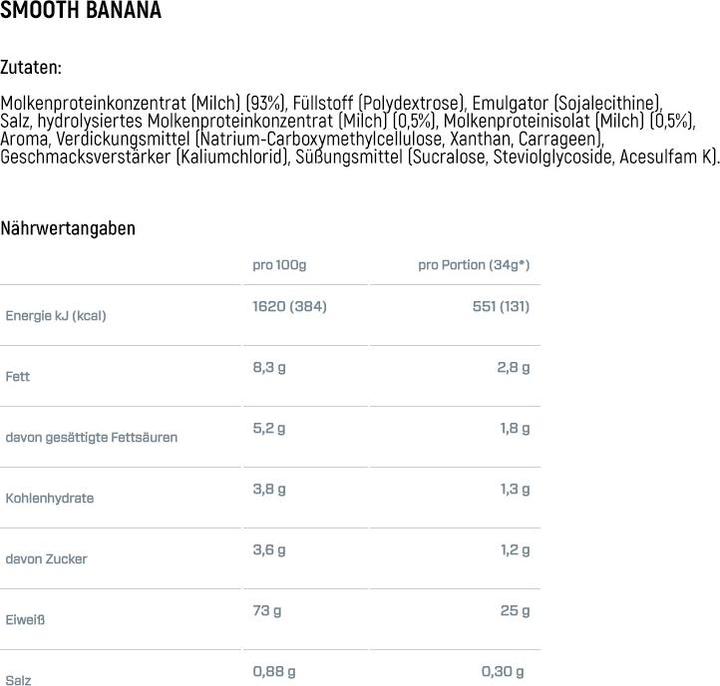 Valori nutrizionali e ingredienti Dymatize Elite Whey (Vaniglia, 1 pz., 2170 g)