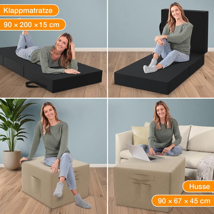 Produktbild Bestschlaf Klappmatratze inkl. Husse & Transporttasche (90 x 200 cm, Schaumstoffkern)