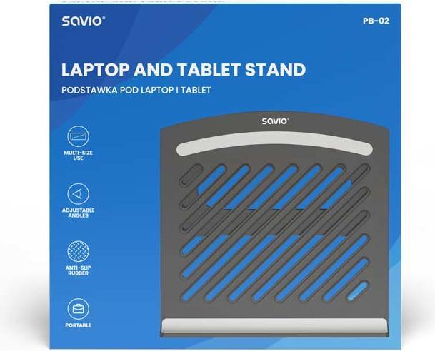 Actual product image Savio Laptop Replacement Laptop Office Tablet Plastic PB-02