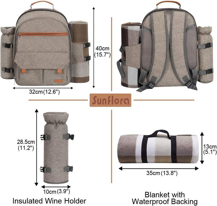 Produktbild Sunflora Picknickrucksack Set
