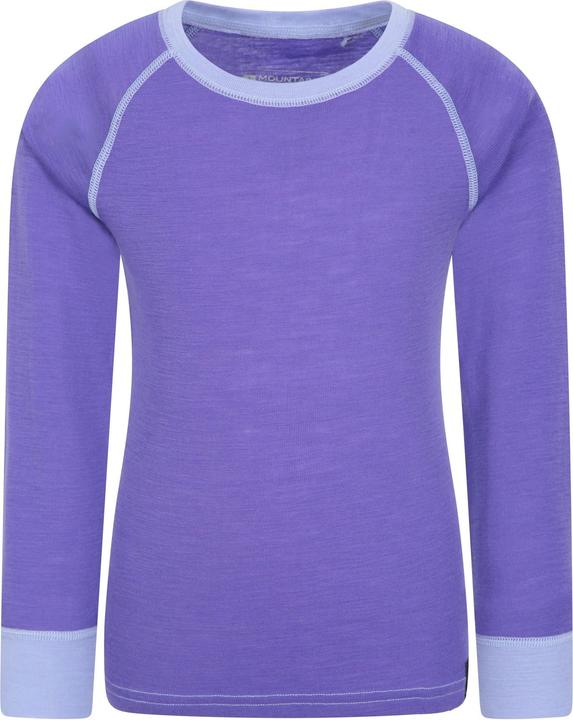 Actual product image Mountain Warehouse Childrens/Kids Merino II Contrast Round Neck Base Layer Top (128)