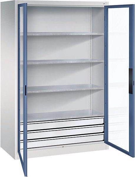 C+P Armoire vitrée à portes battantes, avec 2 tablettes, h x l x p 1016 x 500 x 500 (120 cm, 195 cm)