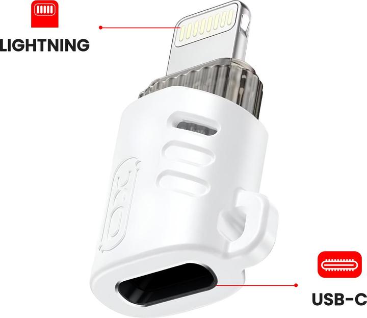 Actual product image xO adapter NB256E USB-C - Lightning white (USB Type C, Lightning)